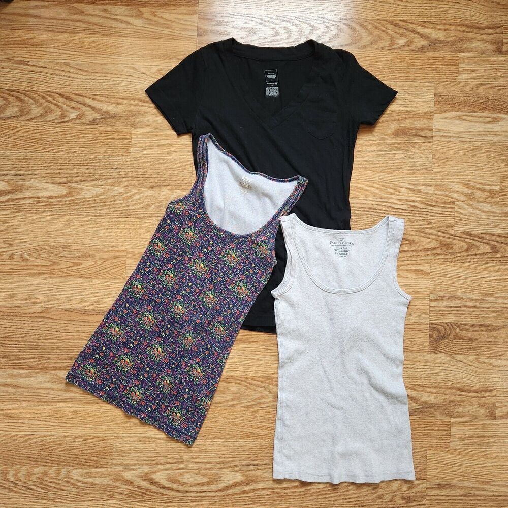 Pullover Tops Lot of 3 Tank Tops Blk Tee Size XS Shirts F.G., Route 66 & Mossimo